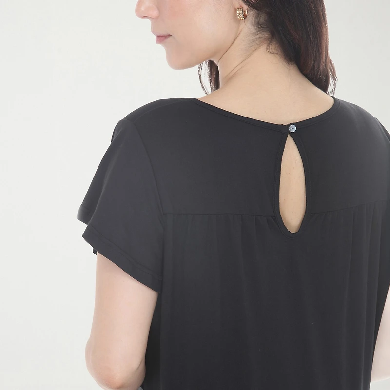 White Mark Ruffle Tiered Womens Scoop Neck Short Sleeve A-Line Dress