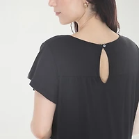 White Mark Ruffle Tiered Womens Scoop Neck Short Sleeve A-Line Dress