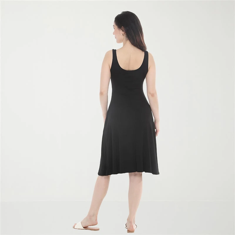 White Mark Womens Scoop Neck Sleeveless Fit + Flare Dress