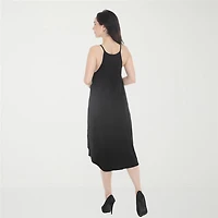 White Mark Halter Neck Womens Sleeveless Midi Swing Dresses