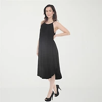 White Mark Halter Neck Womens Sleeveless Midi Swing Dresses