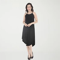 White Mark Halter Neck Womens Sleeveless Midi Swing Dresses