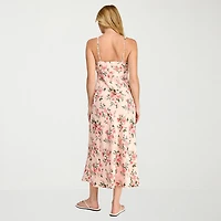 Trixxi Womens Sleeveless Floral Midi Slip Dress