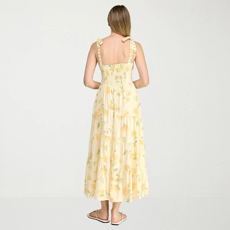 Trixxi Womens Juniors Sweetheart Neck Sleeveless Floral A-Line Dress
