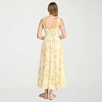 Trixxi Womens Juniors Sweetheart Neck Sleeveless Floral A-Line Dress