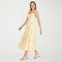 Trixxi Womens Juniors Sweetheart Neck Sleeveless Floral A-Line Dress