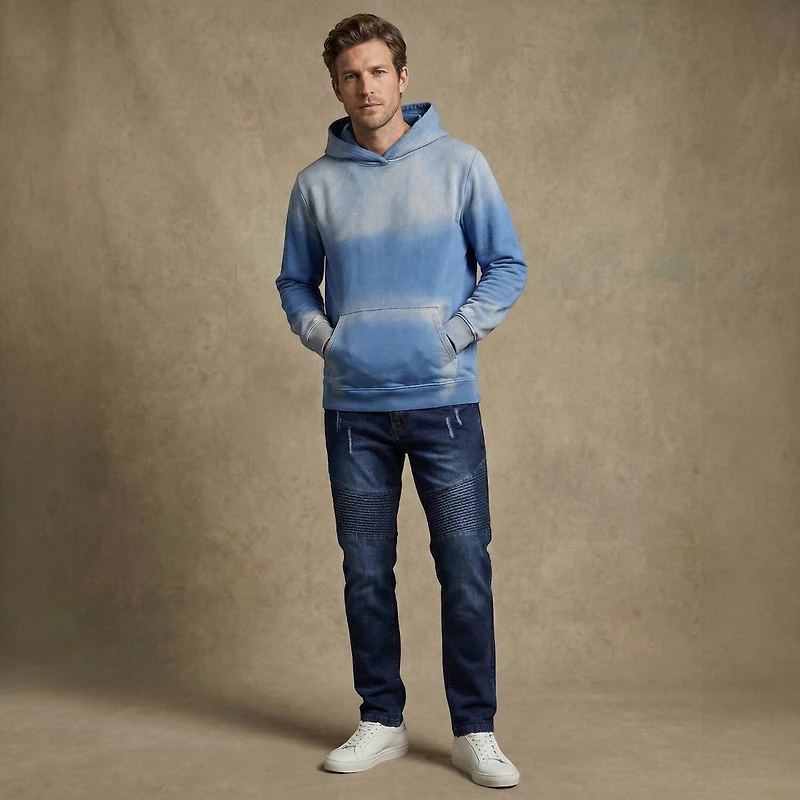 Royal Threads Mens Easy-on + Easy-off Long Sleeve Tie-Dye Hoodie