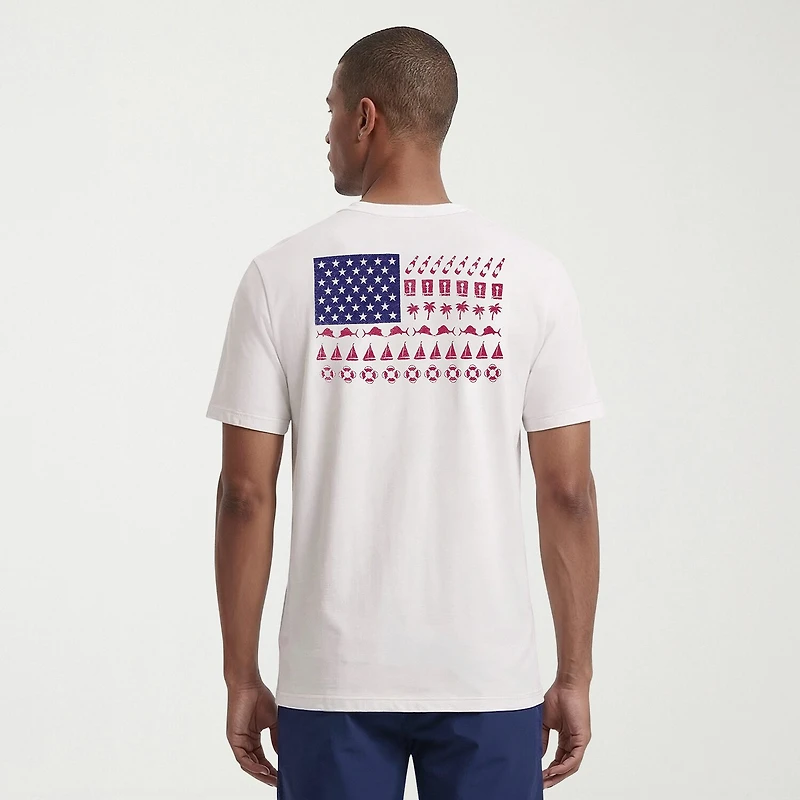 IZOD Saltwater Americana Mens Crew Neck Short Sleeve Regular Fit Graphic T-Shirt