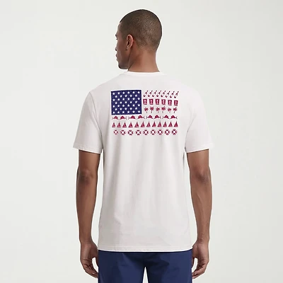IZOD Saltwater Americana Mens Crew Neck Short Sleeve Regular Fit Graphic T-Shirt
