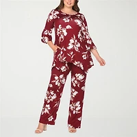 White Mark Matching 2-pc. Pant Set-Plus