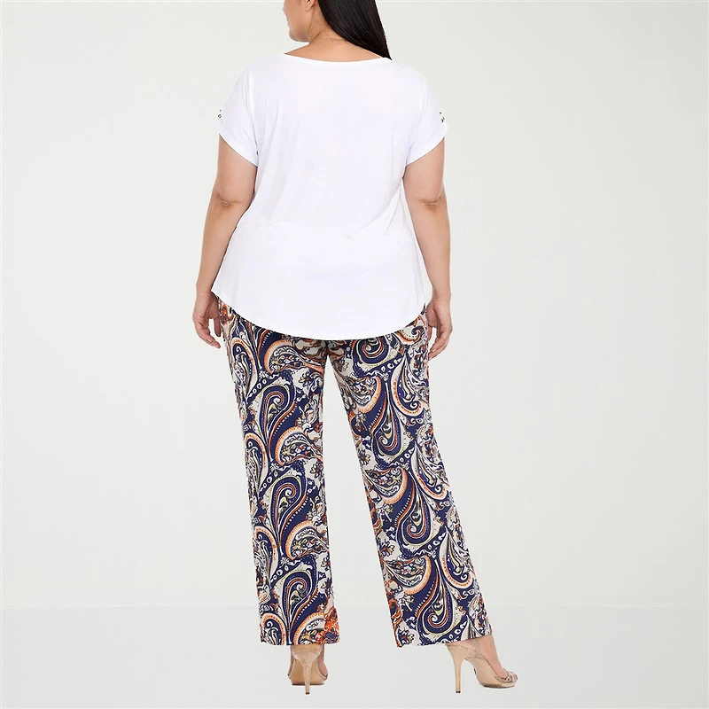 White Mark Matching Set 2-pc. Pant Set-Plus