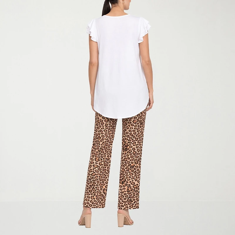 White Mark Ruffle 2-pc. Pant Set
