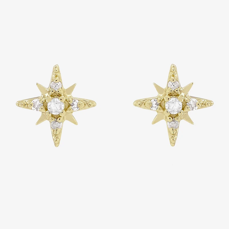 Limited Quantities! Diamond Accent Natural White Diamond 14K Gold 5.6mm Stud Earrings