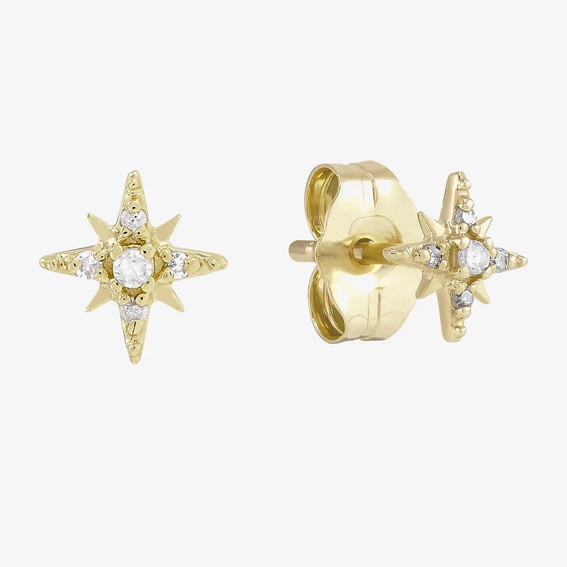 Limited Quantities! Diamond Accent Natural White Diamond 14K Gold 5.6mm Stud Earrings
