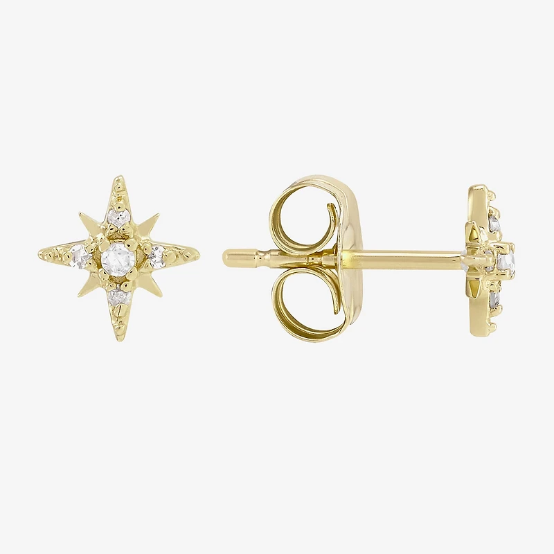 Limited Quantities! Diamond Accent Natural White Diamond 14K Gold 5.6mm Stud Earrings
