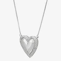 Limited Quantities! Womens 1/4 CT. T.W. Natural White Diamond Sterling Silver Heart 18 Inch Pendant Necklace