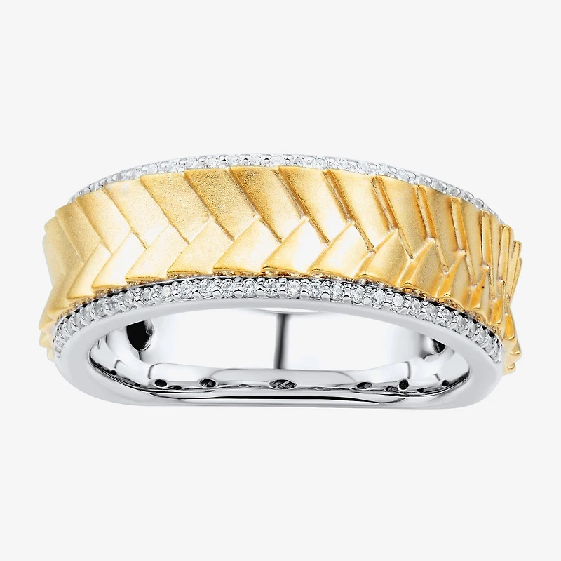 Limited Quantities! Mens 1/5 CT. Natural White Diamond 10K Two Tone Gold Fashion Ring