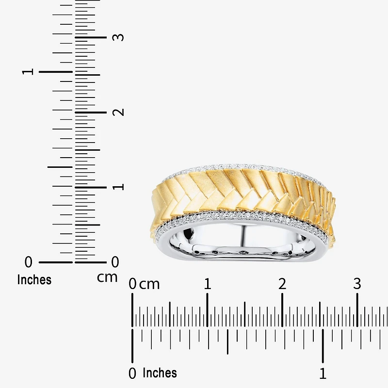 Limited Quantities! Mens 1/5 CT. Natural White Diamond 10K Two Tone Gold Fashion Ring