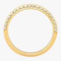 Limited Quantities! Womens 2.5MM 1/5 CT. Lab Grown White Diamond 18K Gold Over Silver Band