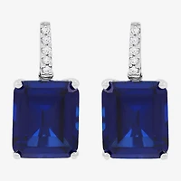 Limited Quantities! Womens 1/10 CT. T.W. Lab Created Blue Sapphire 14K Gold Drop Earrings