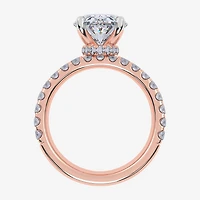 Signature By Modern Bride (G / Vs2-Si1) Womens 6 CT. T.W. Lab Grown White Diamond 14K Gold Oval Side Stone Bridal Set