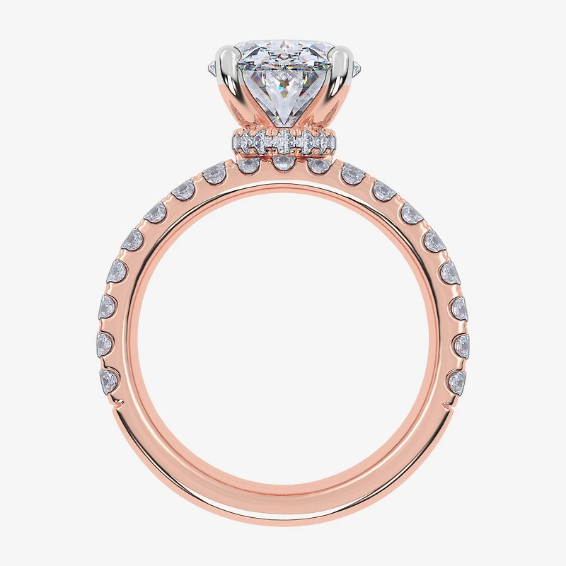 Signature By Modern Bride (G / Vs2-Si1) Womens 4 CT. T.W. Lab Grown White Diamond 14K Gold Oval Side Stone Bridal Set