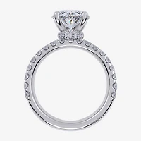 Signature By Modern Bride (G / Vs2-Si1) Womens 6 CT. T.W. Lab Grown White Diamond 14K Gold Oval Side Stone Bridal Set