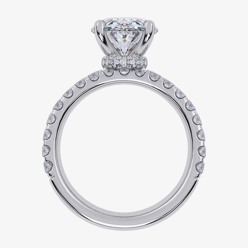 Signature By Modern Bride (G / Vs2-Si1) Womens 4 CT. T.W. Lab Grown White Diamond 14K Gold Oval Side Stone Bridal Set