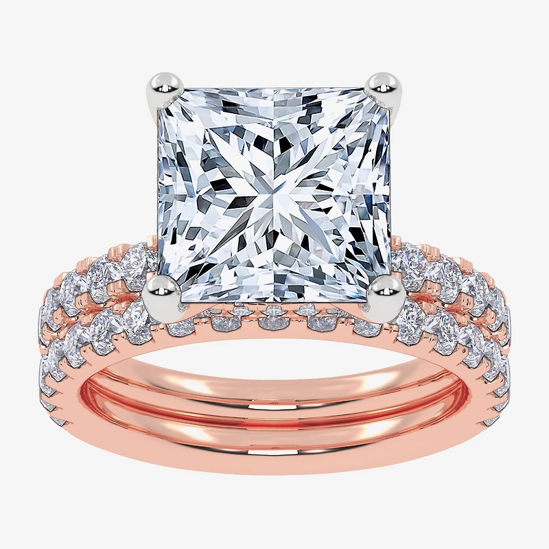 Signature By Modern Bride (G / Vs2-Si1) Womens 4 CT. T.W. Lab Grown White Diamond 14K Gold Side Stone Bridal Set