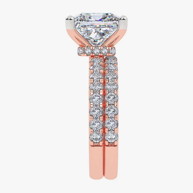 Signature By Modern Bride (G / Vs2-Si1) Womens 4 CT. T.W. Lab Grown White Diamond 14K Gold Side Stone Bridal Set