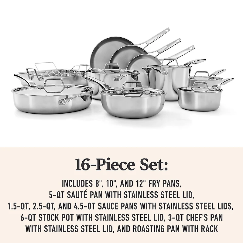 Calphalon Premier Stainless Steel 16-pc. Cookware Set