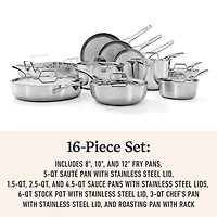 Calphalon Premier Stainless Steel 16-pc. Cookware Set