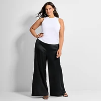 Ashley Graham Women's Plus High Neck Rib Tank