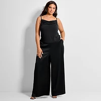 Ashley Graham Women's Plus Shirred Knit Crepe Tank