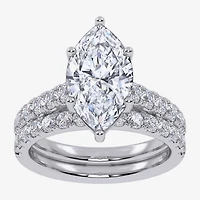 Signature By Modern Bride (G-H / Vs2-Si1) Womens 4 CT. T.W. Lab Grown White Diamond 14K Gold Marquise Side Stone Bridal Set
