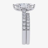 Signature By Modern Bride (G-H / Vs2-Si1) Womens 4 CT. T.W. Lab Grown White Diamond 14K Gold Marquise Side Stone Bridal Set