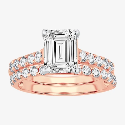 Signature By Modern Bride (G-H / Si1-Si2) Womens 4 CT. T.W. Lab Grown White Diamond 14K Gold Bridal Set