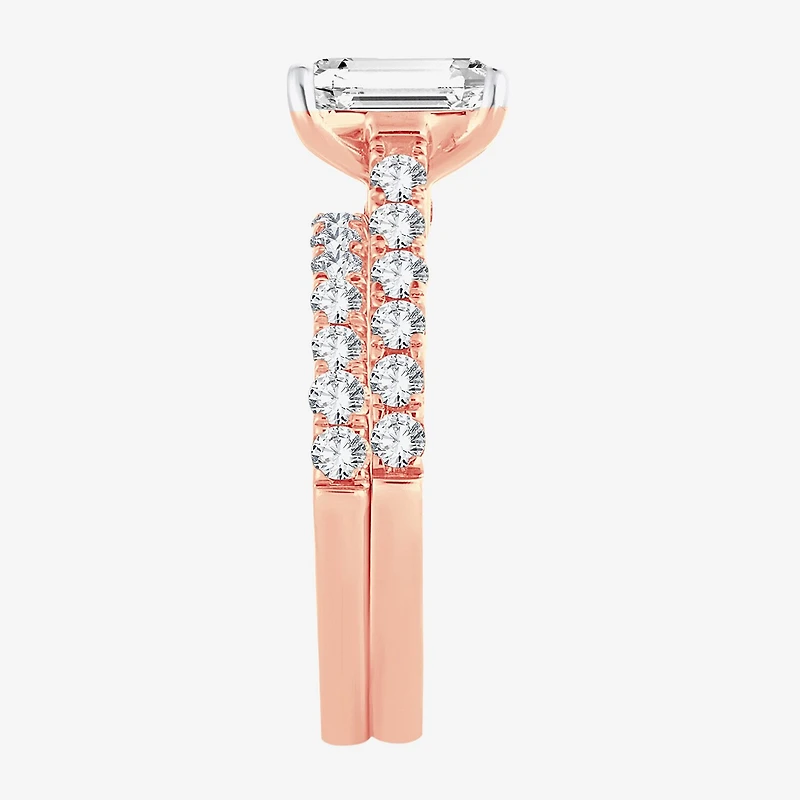Signature By Modern Bride (G-H / Si1-Si2) Womens 4 CT. T.W. Lab Grown White Diamond 14K Gold Bridal Set