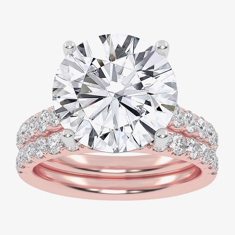 G-H / Vs2-Si1) Womens CT. T.W. Lab Grown White Diamond 14K Gold Side Stone Bridal Set