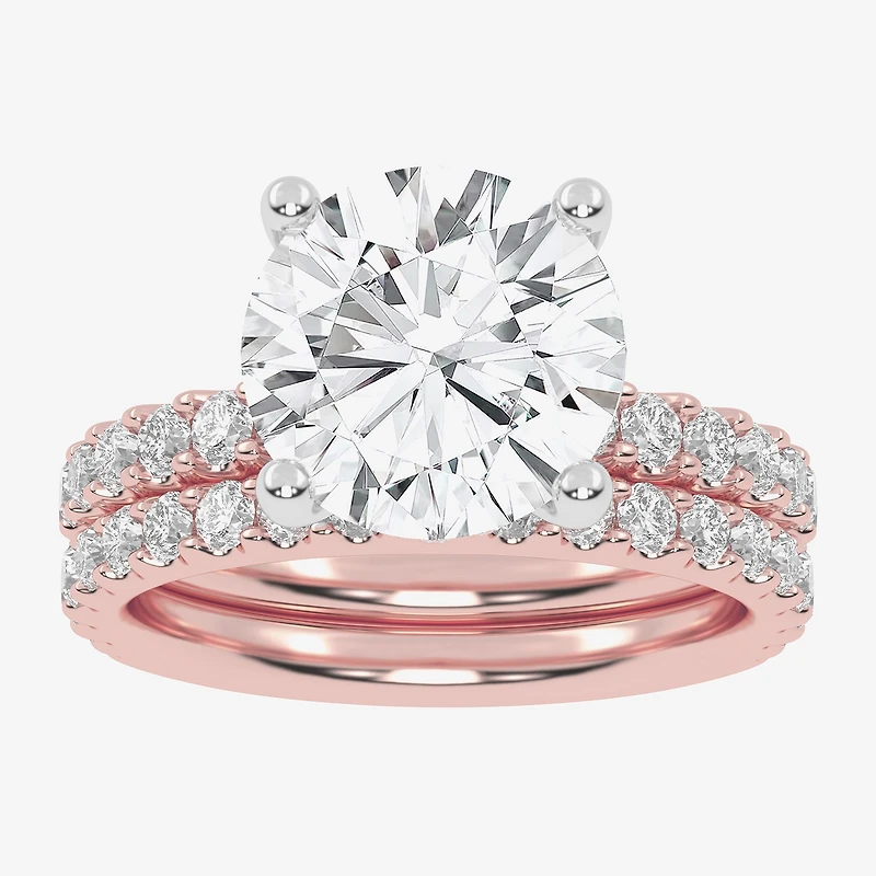 Signature By Modern Bride (G / Vs2-Si1) Womens 6 CT. T.W. Lab Grown White Diamond 14K Gold Round Side Stone Bridal Set