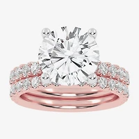 Signature By Modern Bride (G / Vs2-Si1) Womens 6 CT. T.W. Lab Grown White Diamond 14K Gold Round Side Stone Bridal Set