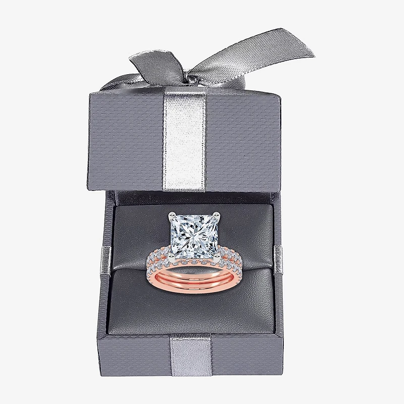 (G / Vs2-Si1) Womens 6 CT. T.W. Lab Grown White Diamond 14K Gold Side Stone Bridal Set