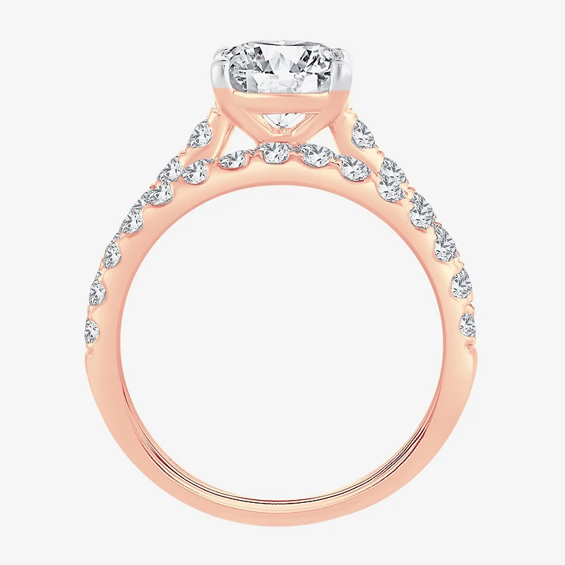 Signature By Modern Bride (G-H / Si1-Si2) Womens 4 CT. T.W. Lab Grown White Diamond 14K Gold Oval Side Stone Bridal Set