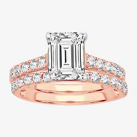 (H-I / SI1-SI2) Signature By Modern Bride Womens 2 1/2 CT. TW. Lab Grown White Diamond 14K Gold Emerald Bridal Set