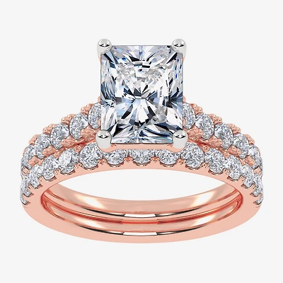 Signature By Modern Bride (G-H / Vs2-Si1) Womens 4 CT. T.W. Lab Grown White Diamond 14K Gold Side Stone Bridal Set