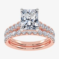 Signature By Modern Bride (G-H / Vs2-Si1) Womens 4 CT. T.W. Lab Grown White Diamond 14K Gold Side Stone Bridal Set