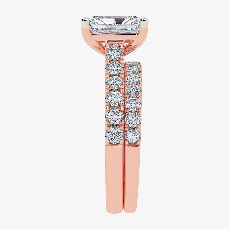 Signature By Modern Bride (G-H / Vs2-Si1) Womens 4 CT. T.W. Lab Grown White Diamond 14K Gold Side Stone Bridal Set
