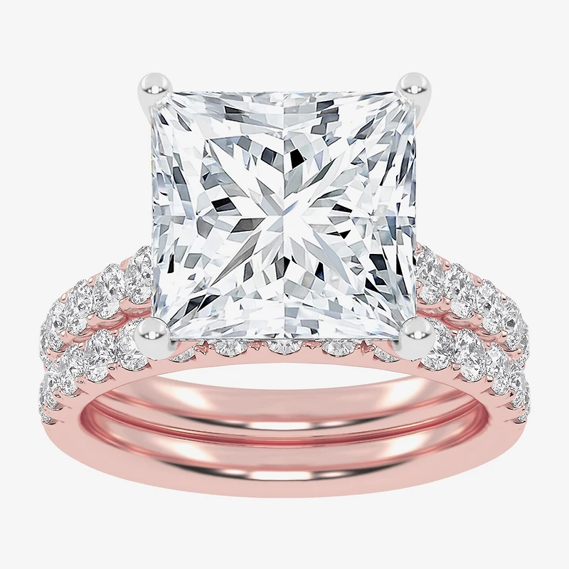 G-H / Vs2-Si1) Womens CT. T.W. Lab Grown White Diamond 14K Gold Side Stone Bridal Set