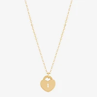 Gold Addiction Womens 10K Gold Heart 18 Inch Pendant Necklace