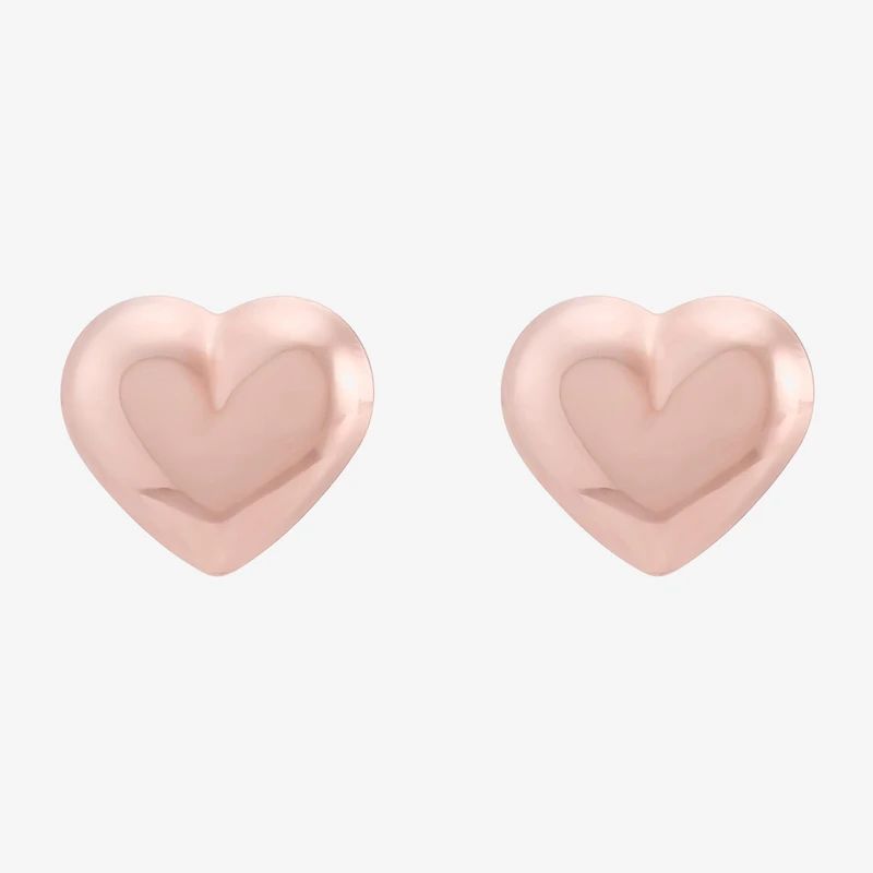 14K Gold 5.5mm Heart Stud Earrings